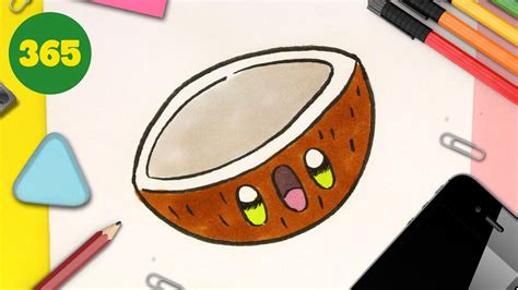 Comment Dessiner Une Noix De Coco Kawaii Dessins Kawaii Faciles