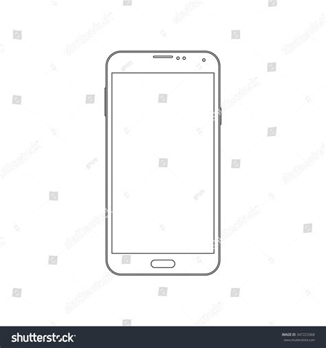 Phone Outline Icon On White Background Stock Vector (Royalty Free ...