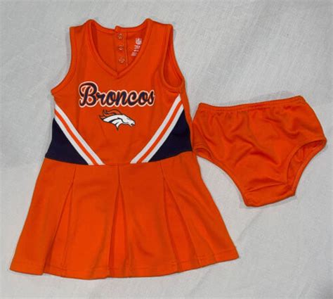 Nfl Team Apparel Girls 4t Denver Broncos Cheerleaders Dress Orange Blue