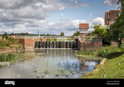 The Weir On The River Avon At Abbey Mill Tewkesbury Gloucestershire