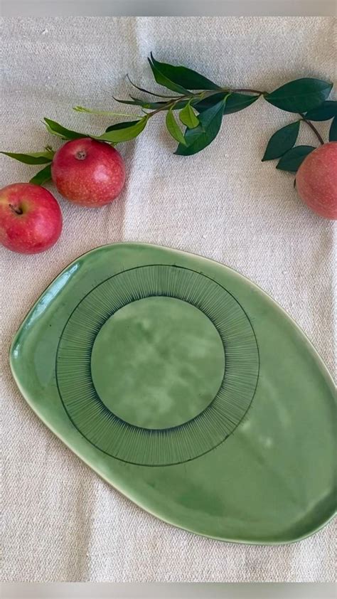 Glorious Green Pottery Serving Platters