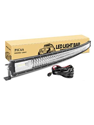 Amazon fr PICAA Led Barre Lumineuse Triple Rangée Incurvé 52 pouces