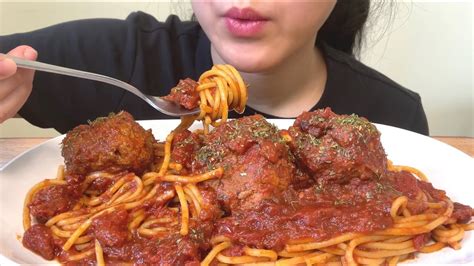 Asmr Tomato Meatballs Spaghetti Eating Sounds Yingbao Asmr