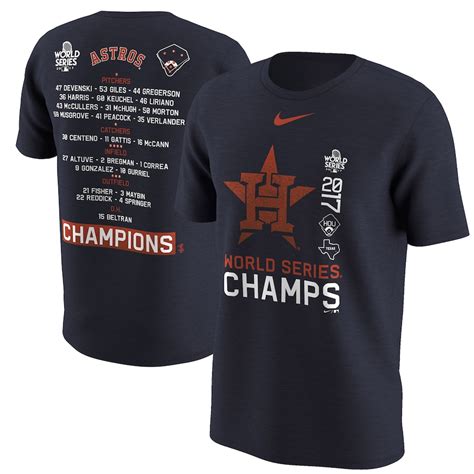 Nike Houston Astros Navy 2017 World Series Champions Roster T Shirt