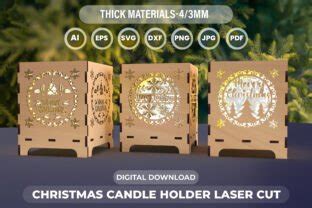 Christmas Candle Holder Laser Cut File 6 Graphic By LaijuAkter