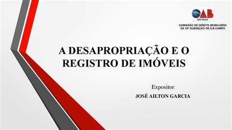 A Desapropria O E O Registro De Im Veis Ppt Carregar