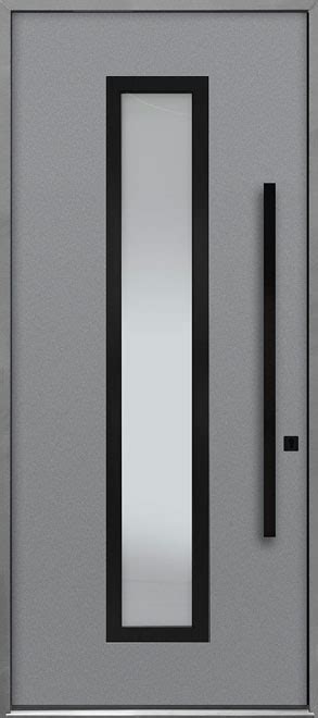 DB ALU E4B Wood Aluminum Matte Light Gray Aluminum Wood Entry Doors