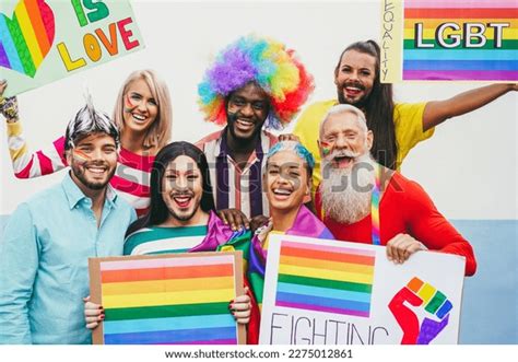 Gay People Having Fun Pride Parade Stock Photo Shutterstock