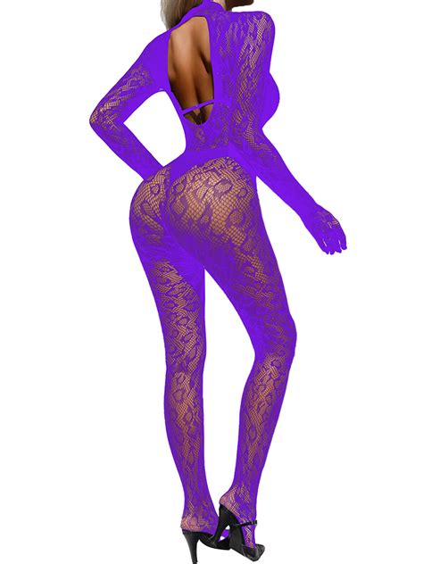 US Sexy Women Fishnet Bodystocking Lingerie Sexy Full Bodysuit Babydoll Jumpsuit EBay