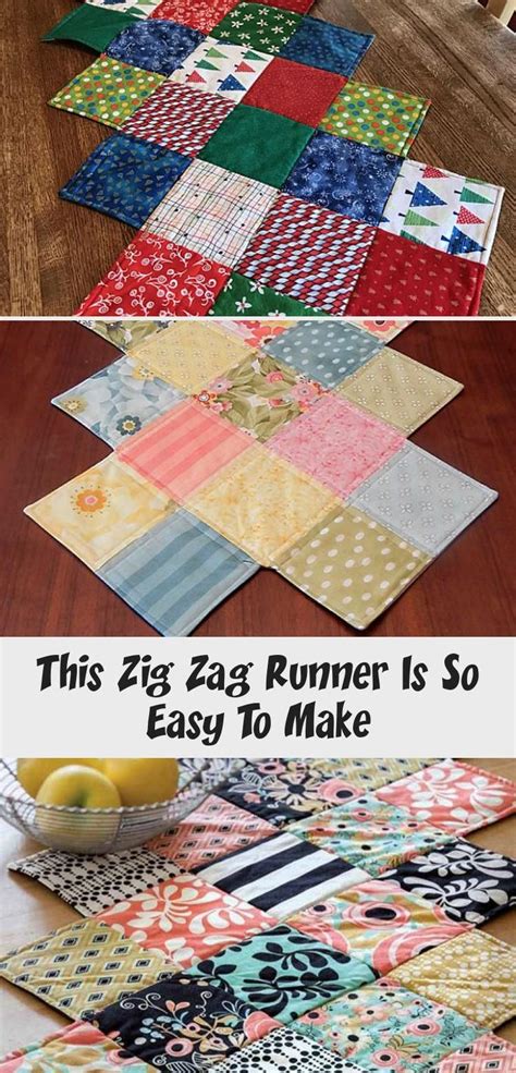 Zig Zag Table Runner W Inch Squares Quilted Table Runners