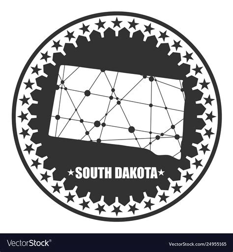 South Dakota State Map Royalty Free Vector Image
