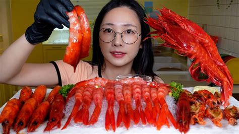 ️내장 까지 새 빨~간 ️ 까라비네로 새우🦐 머리 버터구이 생새우 회 먹방 Carabinero Shrimp 🦐raw Shrimp Mukbang🦐 Youtube