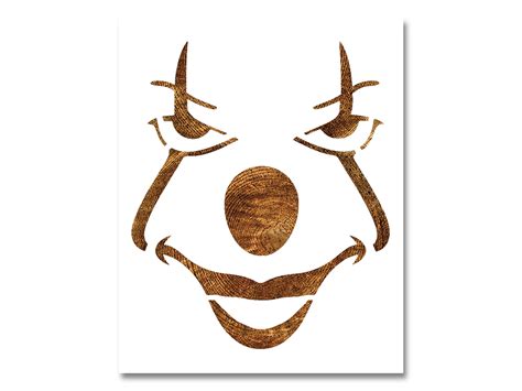 Clown Pumpkin Stencil Size Options Reusable Color Draw & - Etsy