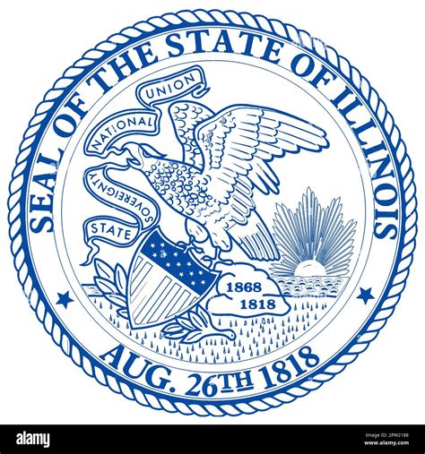 Illinois State Seal over a white background Stock Photo - Alamy