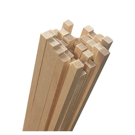 Set Of 200 Wooden Sticks Square 35x35 Mm 28 Cm Length Birch Wood