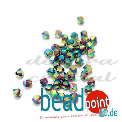 Beadpoint Delara Mc Bead Bicone Dark Violet Ab X Mm St Ck Delara