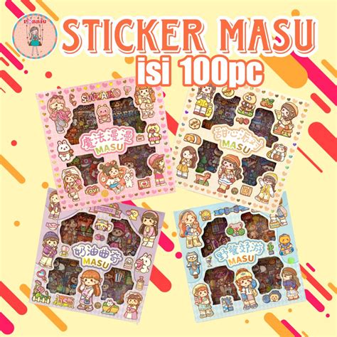 Jual Stiker Masu Mochi Lembar Sticker Lucu Viral Aesthetic Stiker