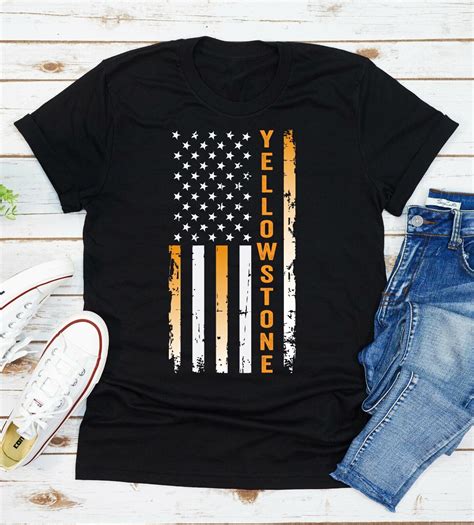 Yellowstone American Flag Dutton Ranch T Shirt Rip Wheeler Series Women Men