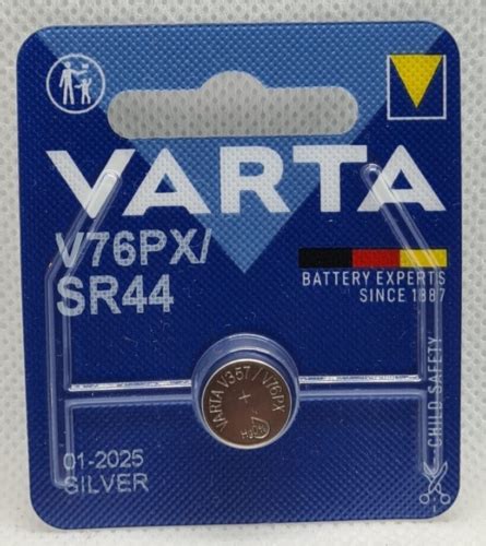 3x Varta V76PX V357 SR44 Enddatum 2025 Knopfzelle Im Blister