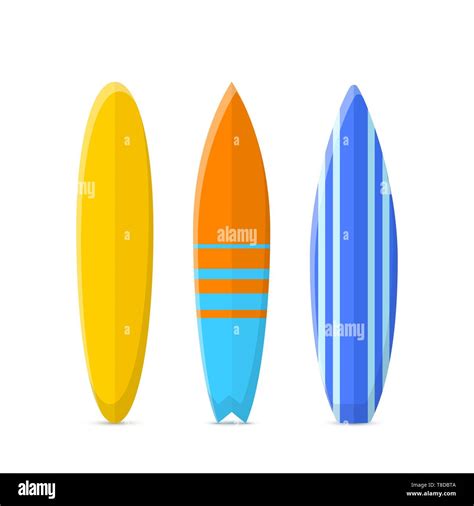 Conjunto de tablas de surf Tipos clásicos de tablas de surf con un