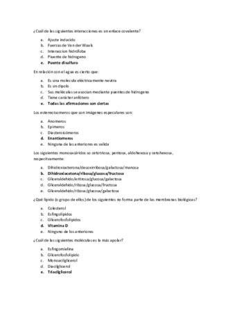 Bioquimica Examenes Parciales Pdf