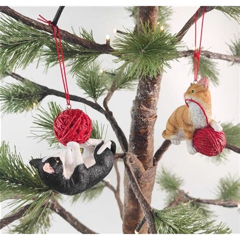 Black And Ginger Playful Cats Hanging Decorations