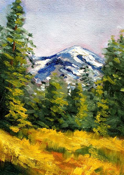 Original Landscape Oil Painting Oregon Mountain Small X Etsy Oil