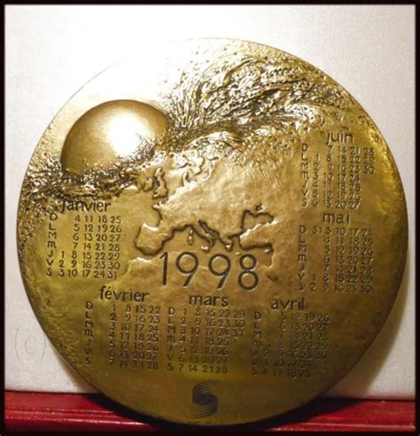 1998 MÉDAILLE PRESSE papiers Bronze Calendrier Anniversaire Mayot