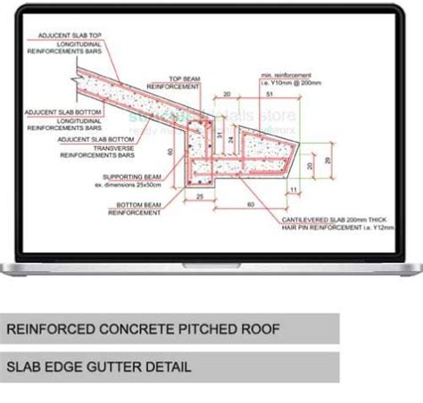 Reinforced Concrete Pitched Roof Apex Slab Reinforcement Detail