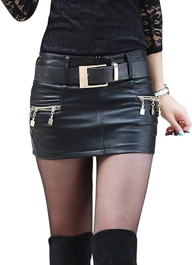 Juleya Jupe Femme Pu Jupes En Cuir Mini Jupe Courte Taille Haute Jupe