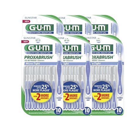Gum Go Betweens Proxabrush Cleaners 877 Micro Tight 6 Pack 60 Brushes