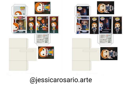 Caixa Mini Funko Pop Chucky Papercraft Gorra Dibujo Dibujos