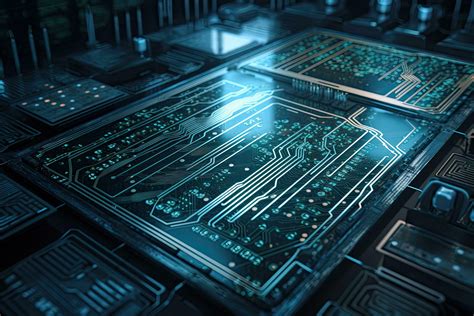 Close Up View Of Modern Electronic Circuit Board Technology Concept 3d Rendering High Tech