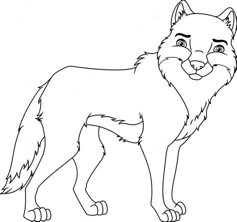 Lobo Bonito Colorir Sketch Coloring Page