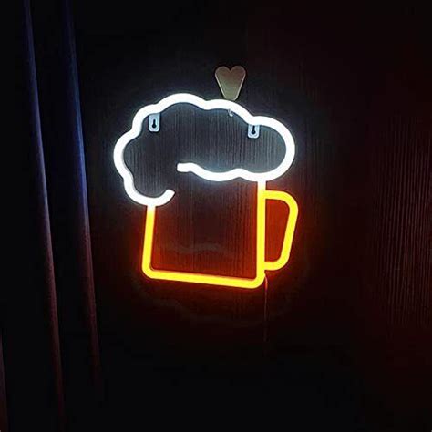 Beer Neon Signs Led Neon Light Signs For Wall Decor Yellow White Beer Bar Club Ebay