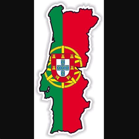 Portugal Map Flag Silhouette Sticker For Laptop Book Fridge Inspire