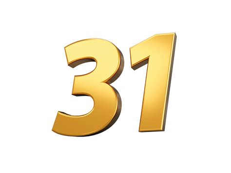 Gold number 31 Thirty one shiny 3d number 31 made of gold 3d ...