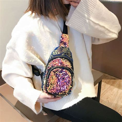 Nuevo Bolso Unisex De Pecho Con Lentejuelas Bolsos De Viaje Bolso De