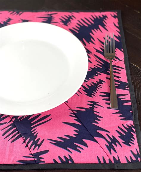 Alice Pink Ankara Placemat Table Linen Padded Placemat Handmade