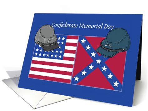 Confederate Memorial Day Hats and Flags card (613364)