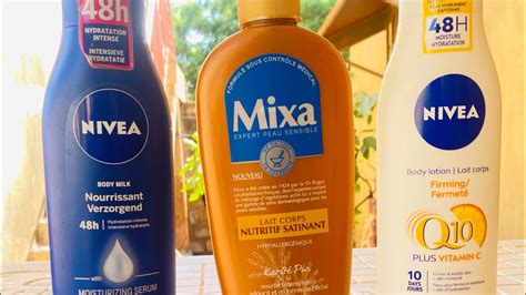 Nivea Q10 à la vitamine C ou Mixa lait corps nutritif satinant ou