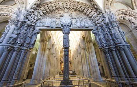 Portico De La Gloria Catedral Santiago Compostela Galicia Restauracion