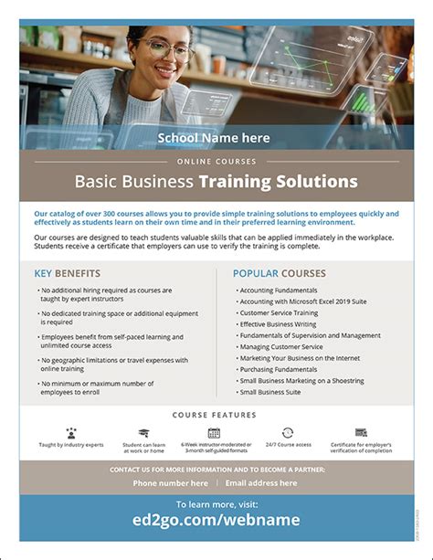 Professional Basic Business Online Courses Flyer Ed2go Partner Site