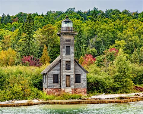 East Channel Lighthouse Grand Island Photograph By Jack R Perry