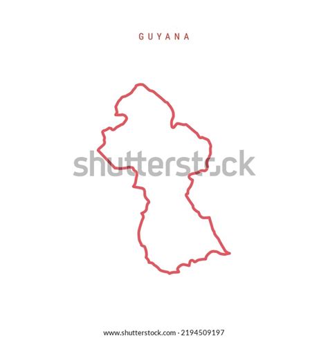 Mapa De Esquema Editable De Guyana Vector De Stock Libre De Regalías 2194509197 Shutterstock