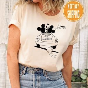 Just Married Disney Shirt Disney Couple Shirt Disney Wedding Etsy