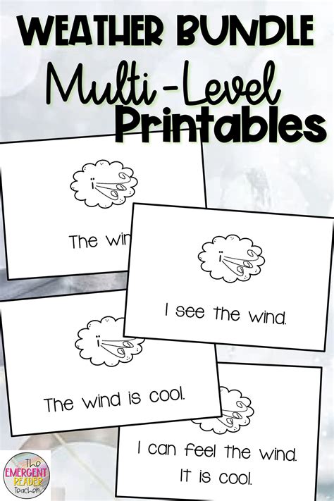 Weather Emergent Reader Multi Level Bundle Levels Aa A B C For Guided