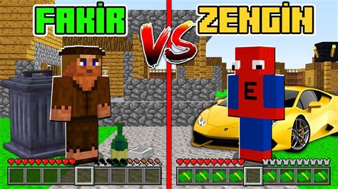 FAKİR HAYAT VS ZENGİN HAYAT Minecraft YouTube