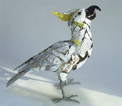 'Sulphur crested Cockatoo' wire and recycled tin | Animal sculptures ...