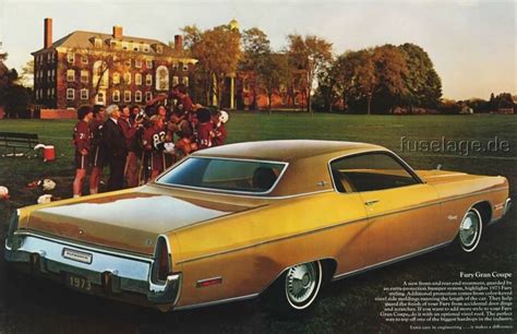 1973 Plymouth Fury Catalog Plymouth Fury Plymouth American Classic Cars